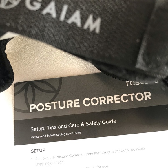 GAIAM Restore Posture Corrector Black Adjustable Clasps and Velcro NWT NIB - Picture 11 of 11